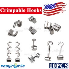 10pc Dental Stops Orthodontic Crimpable Hooks Short/Long/Left Cross tubes Braces picture