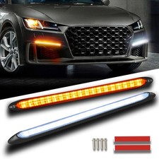 Qasim DRL LED Strip 9.25in White Amber Sequential Turn Signal Light Bar picture