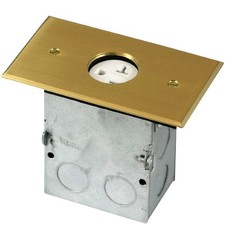 ENERLITES 1-Gang Floor Box Kit Brass 5