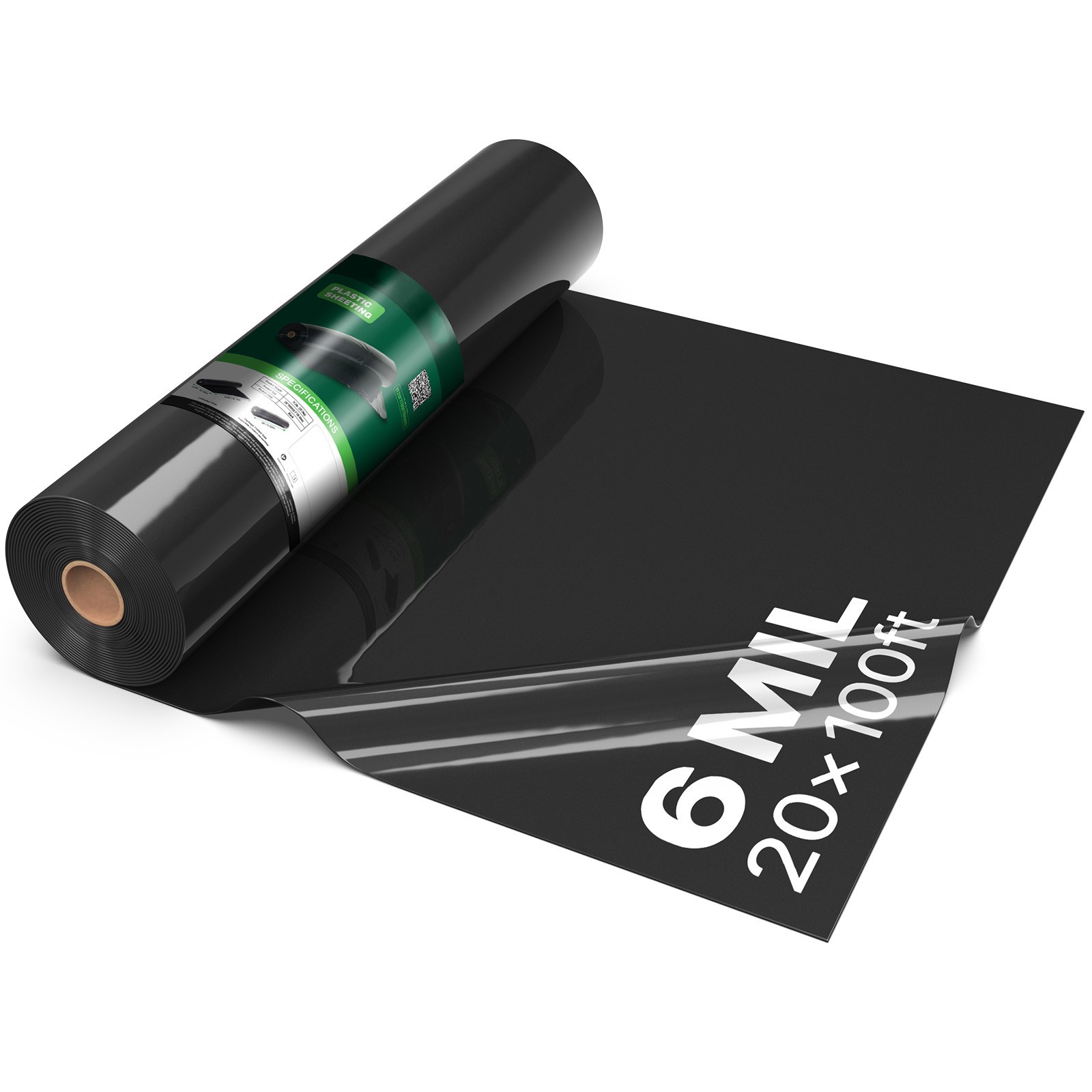 Uimoso 6 Mil Black Plastic Sheeting Roll 20 x 100 ft Durable Polyethylene Film Uimoso 6 Mil Black Plastic Sheeting Roll 20 x 100 ft Durable Polyethylene Film