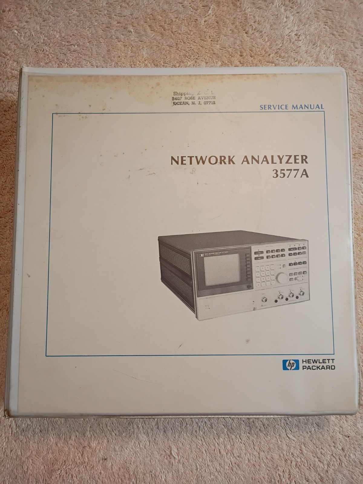 Original HP 3577A Network Analyzer Service Manual  03577-90010