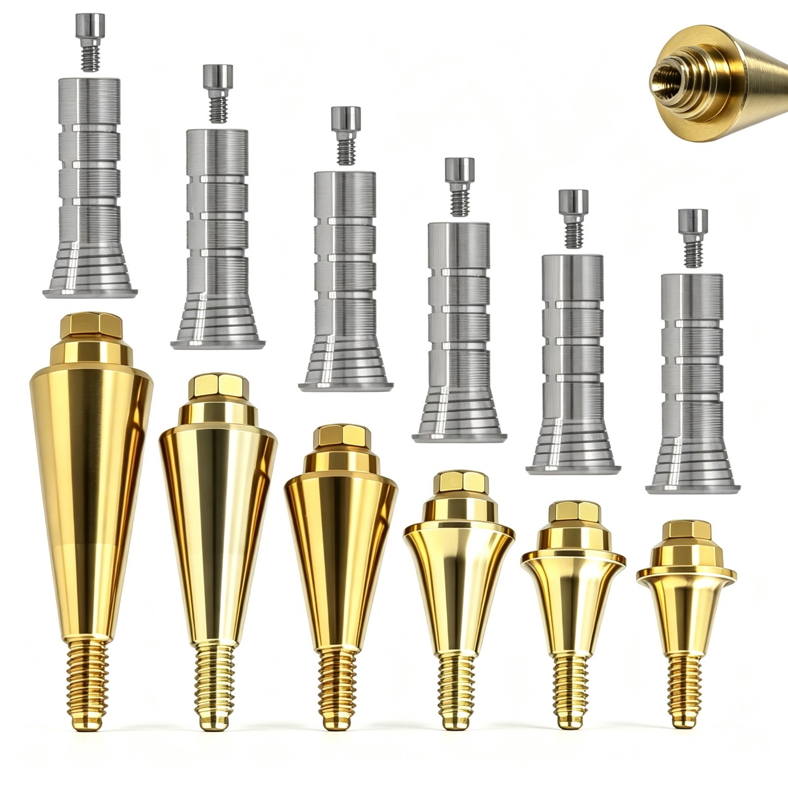 Dental Multi Unit Abutment 4.8mm Conical Connection NP/RP Titanium Set For Nobel Dental Multi Unit Abutment 4.8mm Conical Connection NP/RP Titanium Set For Nobel