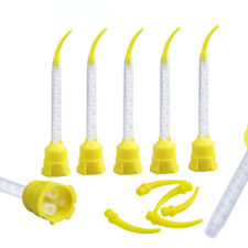 50/ 100pcs Silicon Dental Impression Material Mixing Tips Yellow Disposable Tube picture