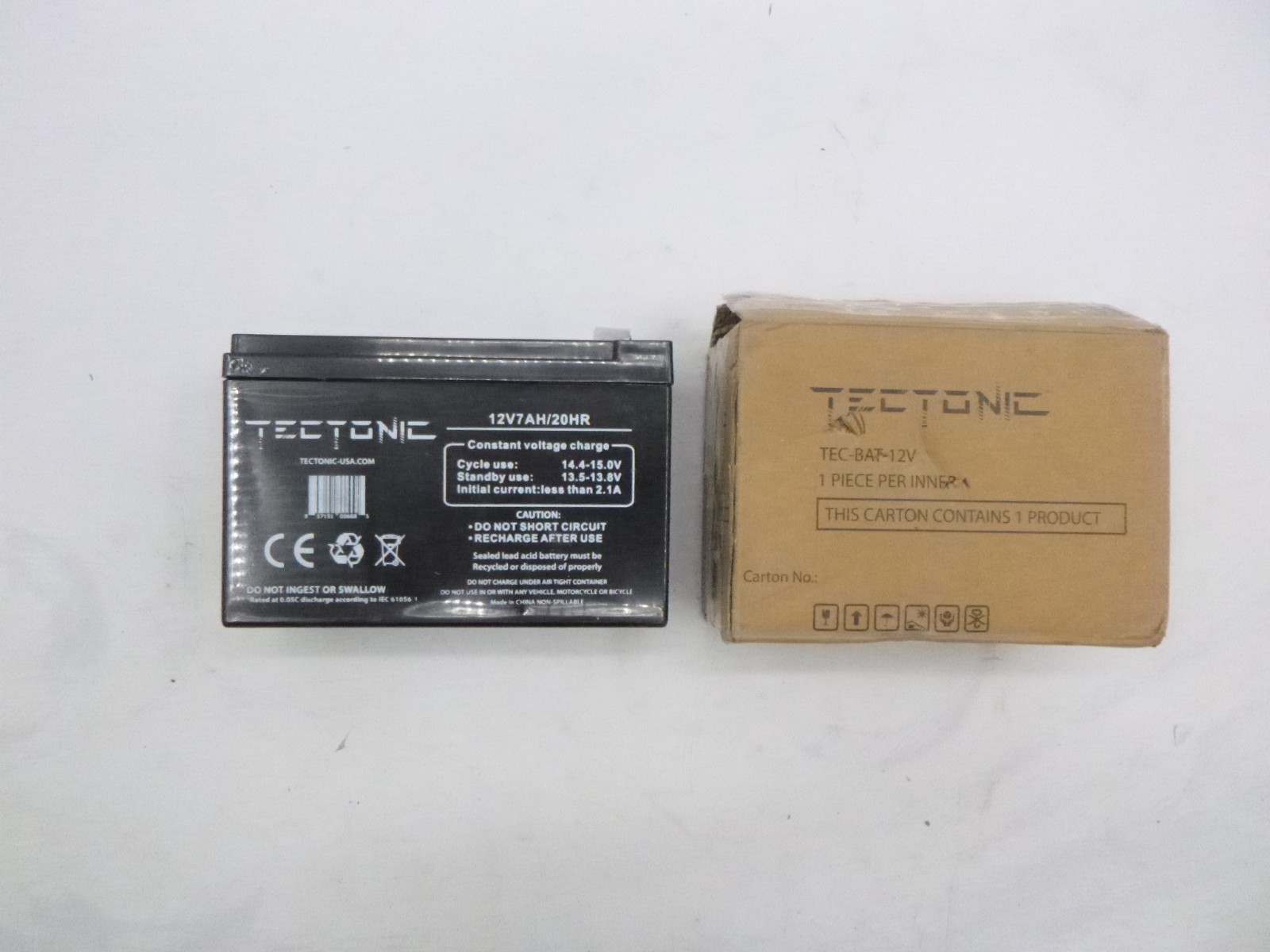 Tectonic Rechargeable Sealed Lead-Acid Battery 12V 7Ah 20HR TEC-BAT-12V Tectonic Rechargeable Sealed Lead-Acid Battery 12V 7Ah 20HR TEC-BAT-12V