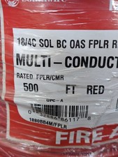 Southwire 500ft 18-4 Red Solid CU Shielded FPLR Fire Alarm Cable 18/4 Riser picture