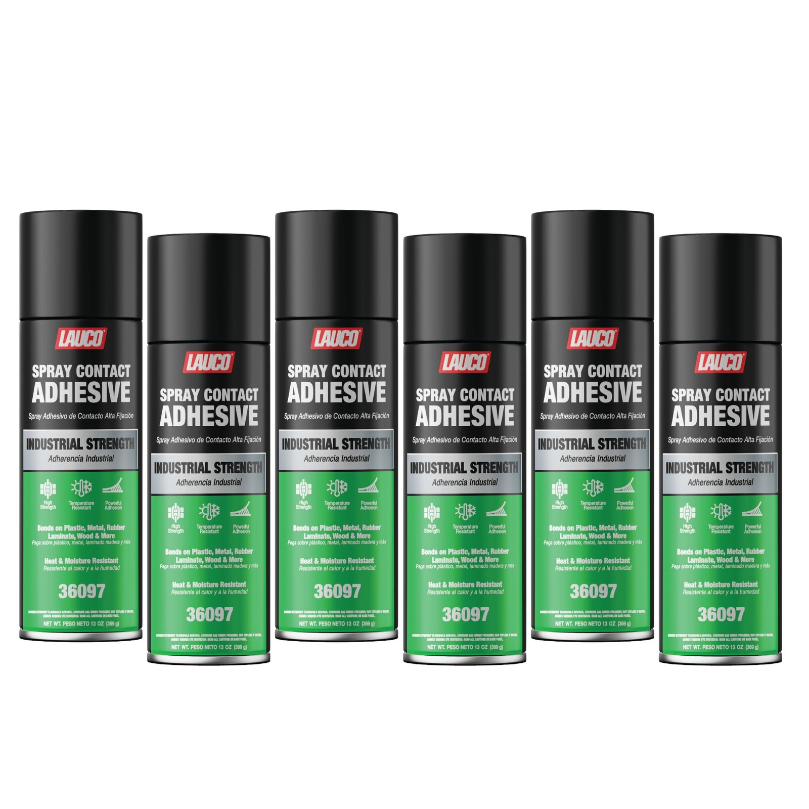 LAUCO Spray Adhesive Contact 13oz, Pack of 6, Industrial Strength Heavy Duty