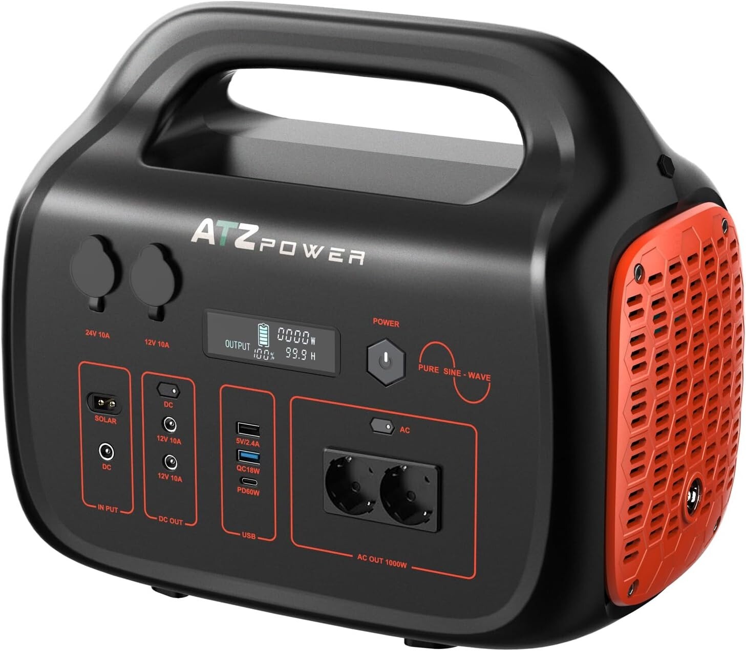 ATZ Power™ Portable Power Station Battery with 1000W Output Car Charging ATZ Power™ Portable Power Station Battery with 1000W Output Car Charging