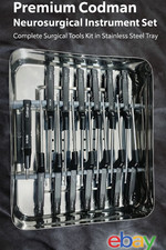 Lot Of 14 Codman Microdiscectomy Karlin Cervical Curettes Set w/ Tray picture
