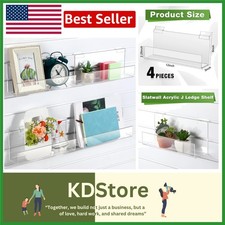 Effortless Installation Clear Acrylic Slatwall Shelves - 4 Count Display Set picture