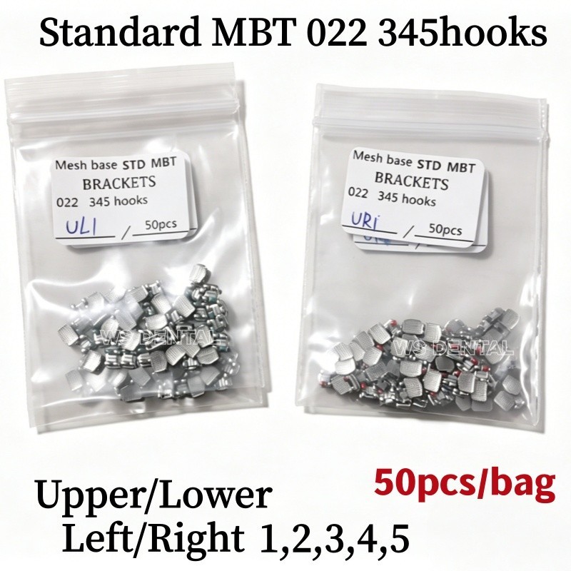 Dental Orthodontic Brackets Braces Standard MBT 022 Slot Hooks 345 Metal Bulk