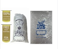10 LB LBS Ice Bag Bags w/ Drawstring COMMERCIAL Choose Your Quantities  picture