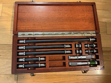 Vintage 9 LS Starrett Precision End Rod SetExtensions & Box w/Brown & Sharpe USA picture
