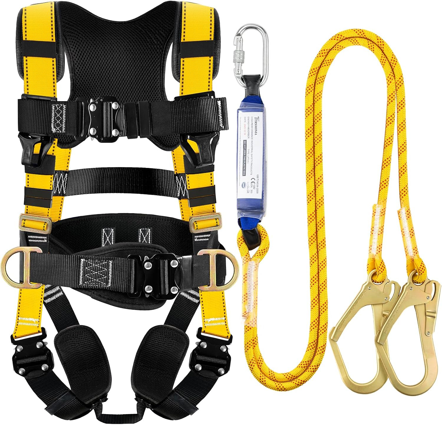 TRSMIMA Safety Harness Fall Protection - Harness Kit for Men Construction TRSMIMA Safety Harness Fall Protection - Harness Kit for Men Construction