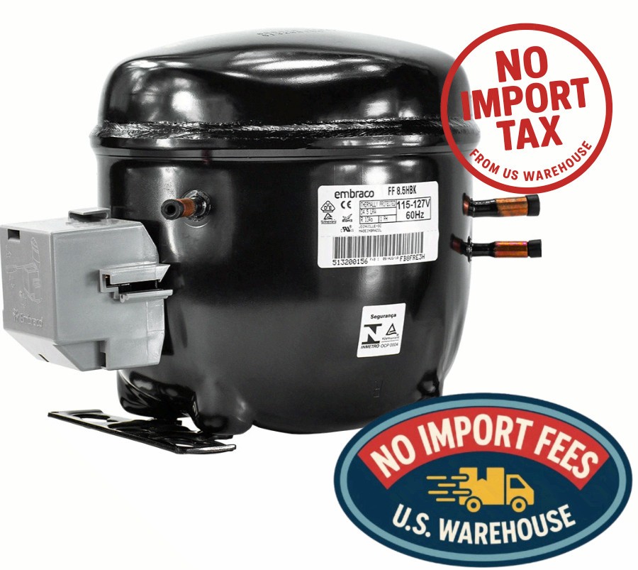 Genuine Embraco FF8.5HBK Refrigeration Compressor R134A Fridge Cooler Motor Genuine Embraco FF8.5HBK Refrigeration Compressor R134A Fridge Cooler Motor