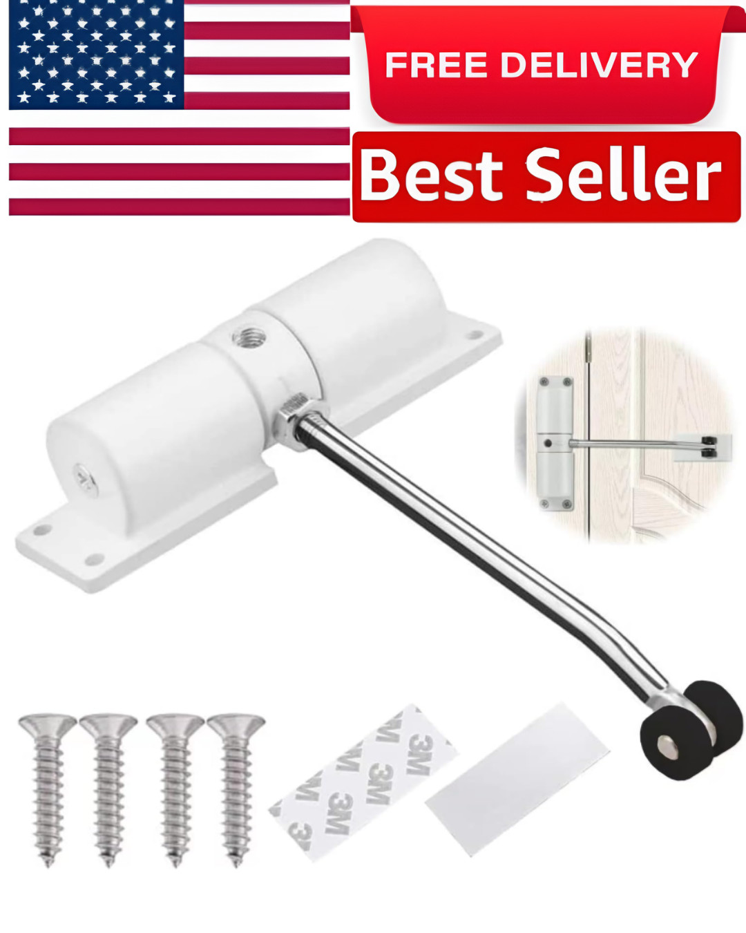 Automatic Door Closer, Zinc Alloy Safety Spring Door Closer Adjustable 30 Kg Clo Automatic Door Closer, Zinc Alloy Safety Spring Door Closer Adjustable 30 Kg Clo