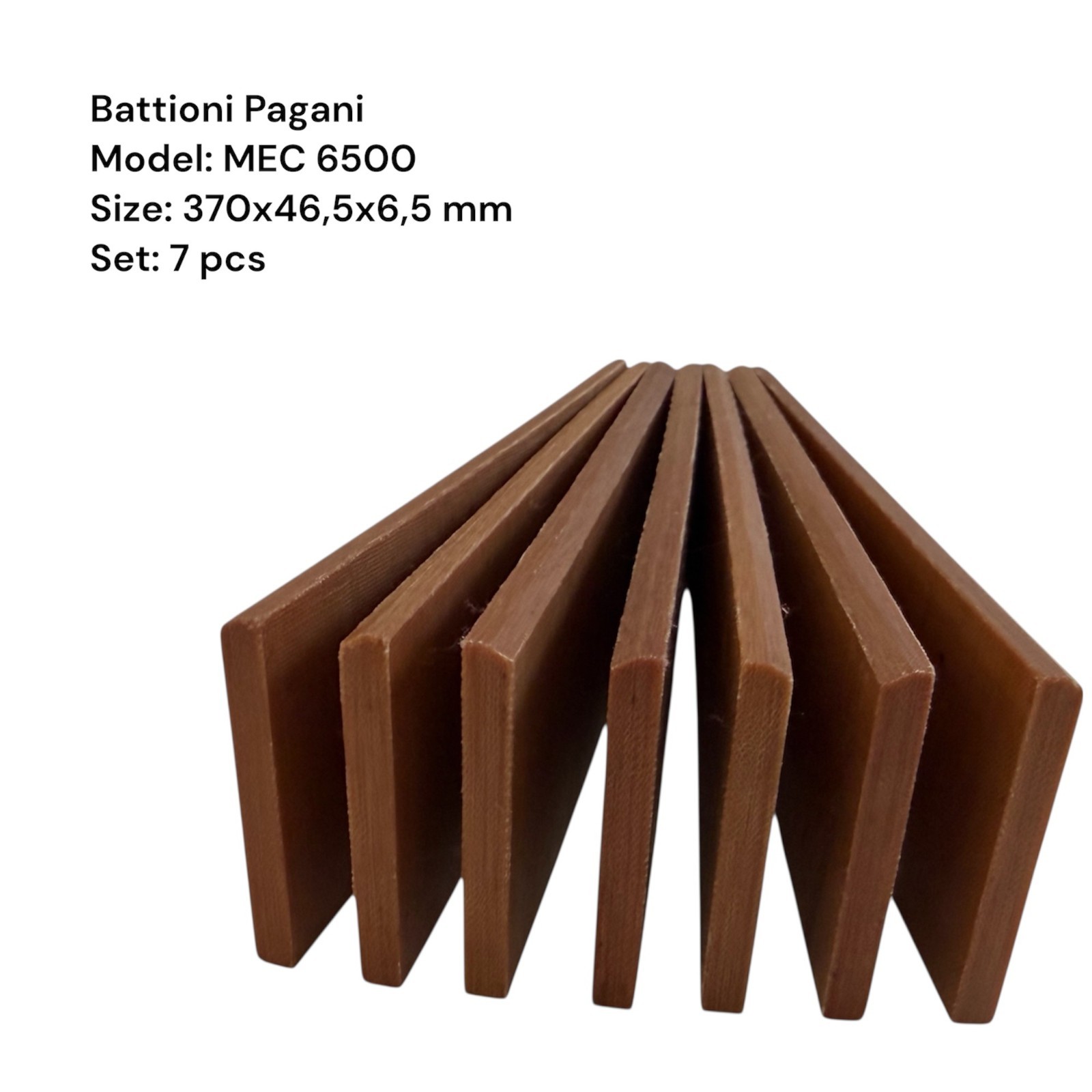 7 pcs, 370x46,5x6,5 mm Vanes for vacuum pump MEC 6500 BATTIONI PAGANI 7 pcs, 370x46,5x6,5 mm Vanes for vacuum pump MEC 6500 BATTIONI PAGANI