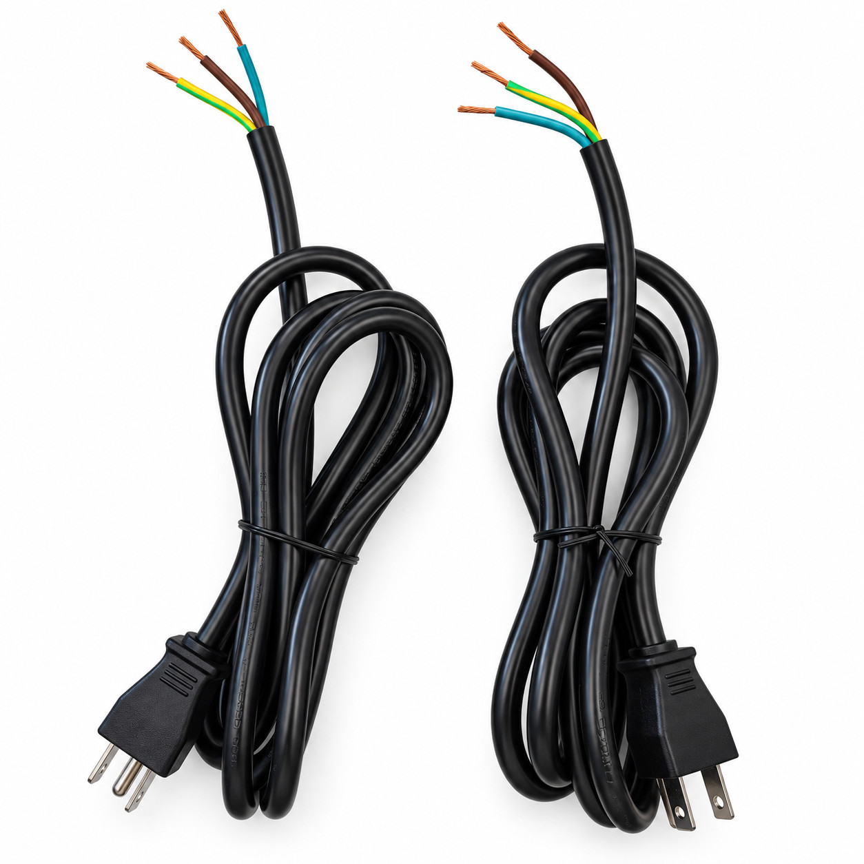 16/3 SJT 6.5 FT 3-Prong Power Cord to Bare Wire Pigtail 16 AWG Black 16/3 SJT 6.5 FT 3-Prong Power Cord to Bare Wire Pigtail 16 AWG Black