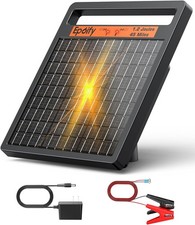 45 Miles Solar Electric Fence Charger Day or Night Mode 1.2J fr Livestock Horses picture
