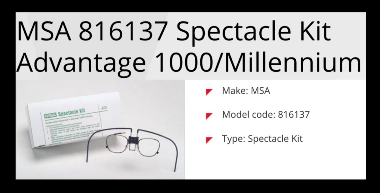 MSA Spectacle Kit use with Advantage 1000/Millennium Gas Mask Facepieces 816137 MSA Spectacle Kit use with Advantage 1000/Millennium Gas Mask Facepieces 816137