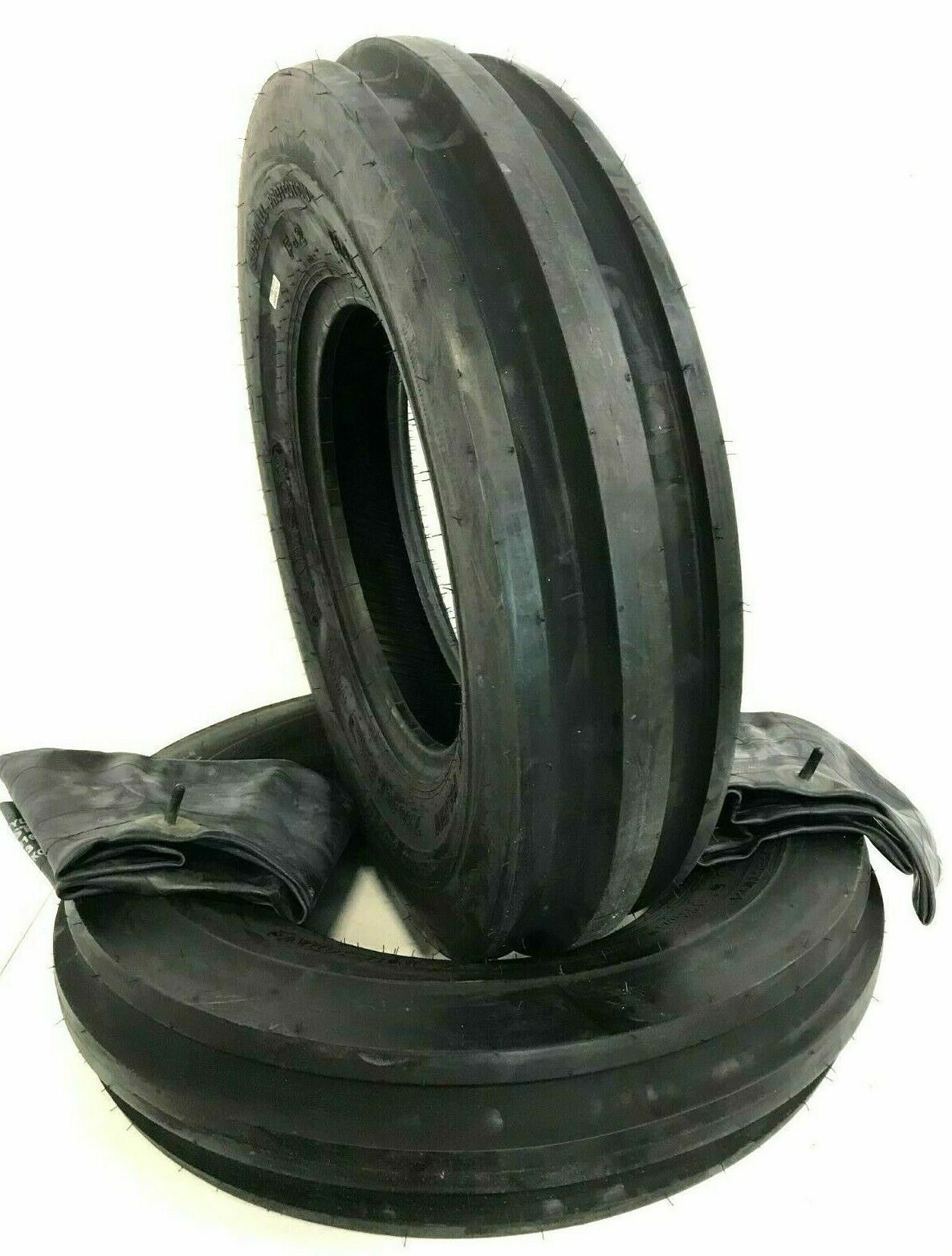 TWO New 5.50-16 Tri-Rib 3 Rib Front Tractor Tires & Tubes 6 Ply Rated Heavy Duty TWO New 5.50-16 Tri-Rib 3 Rib Front Tractor Tires & Tubes 6 Ply Rated Heavy Duty