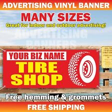 YOUR BIZ NAME TIRE SHOP Advertising Banner Vinyl Mesh Sign Garage Service Repair picture
