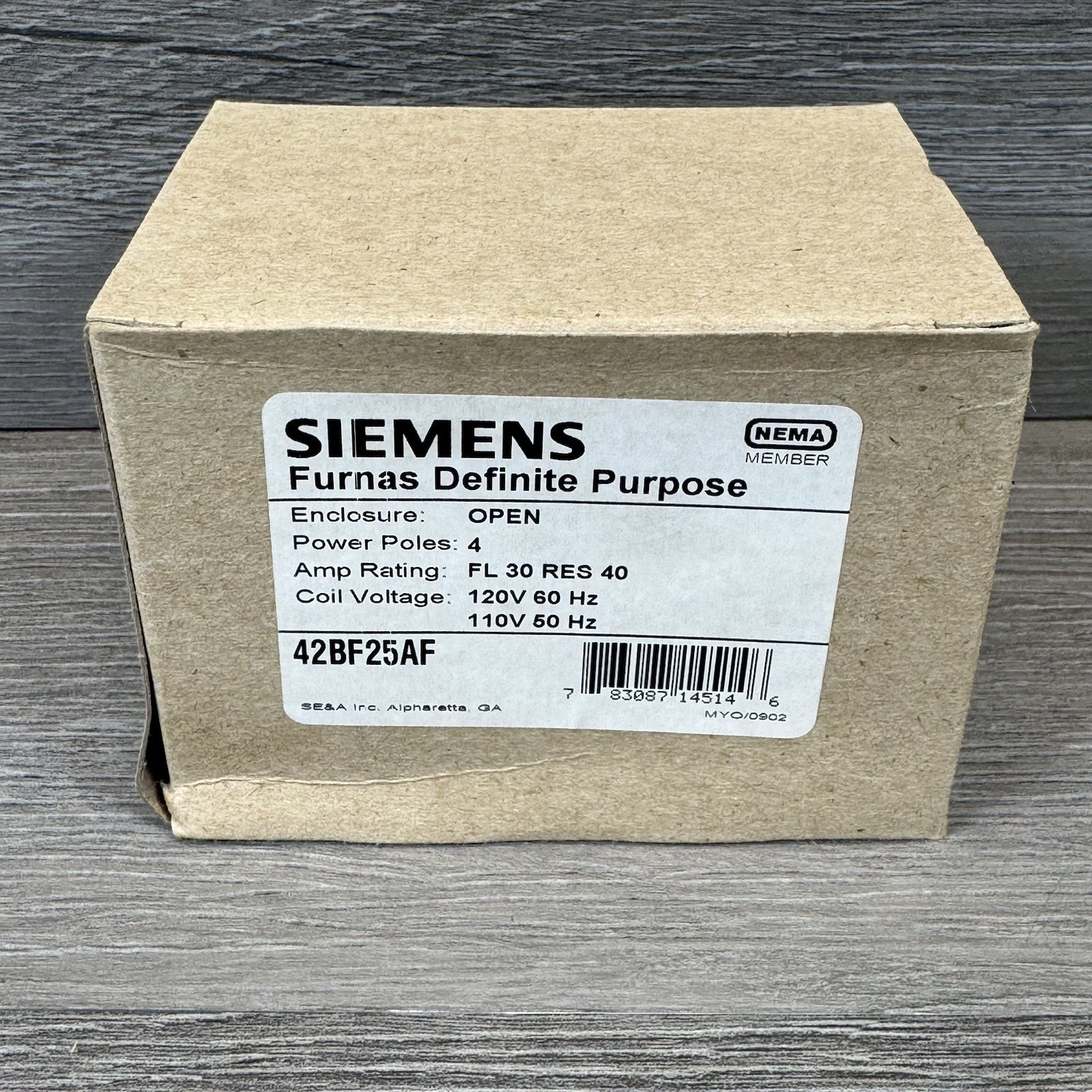 Siemens 42BF25AF Furnas Definite Purpose Contactor COIL 120V 60HZ