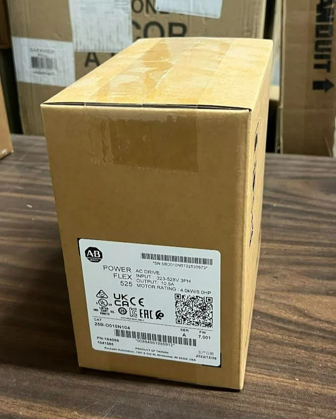 2022 New Allen Bradley 25B-D010N104 Ser A FW 7.001 Power Flex 525 Factory Sealed 2022 New Allen Bradley 25B-D010N104 Ser A FW 7.001 Power Flex 525 Factory Sealed