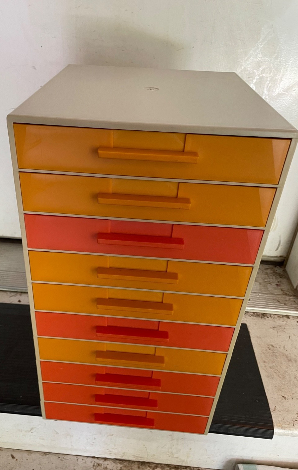 Vintage MCM 1970’s Space Age Modular Stacking Plastic Desk Organizers, 10 drawer Vintage MCM 1970’s Space Age Modular Stacking Plastic Desk Organizers, 10 drawer