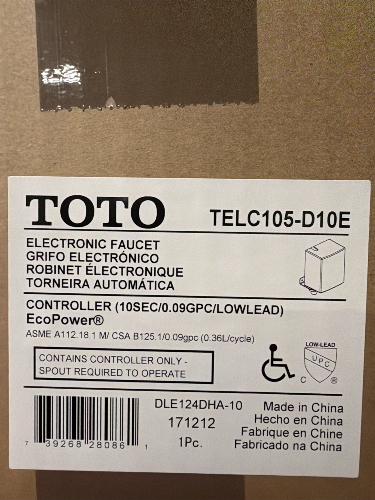 Toto TELC105R-D10E Electronic Faucet Controller EcoPower Toto TELC105R-D10E Electronic Faucet Controller EcoPower