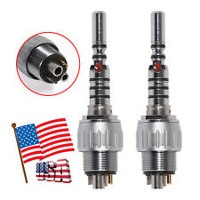 2 X Dental Quick Coupler swivel 6-hole 6 Pin For kavo fiber optic handpiece picture