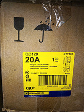 BULK BOX OF 100 NEW Square D QO120 20A 1-Pole Circuit Breakers FACTORY SEALED  picture