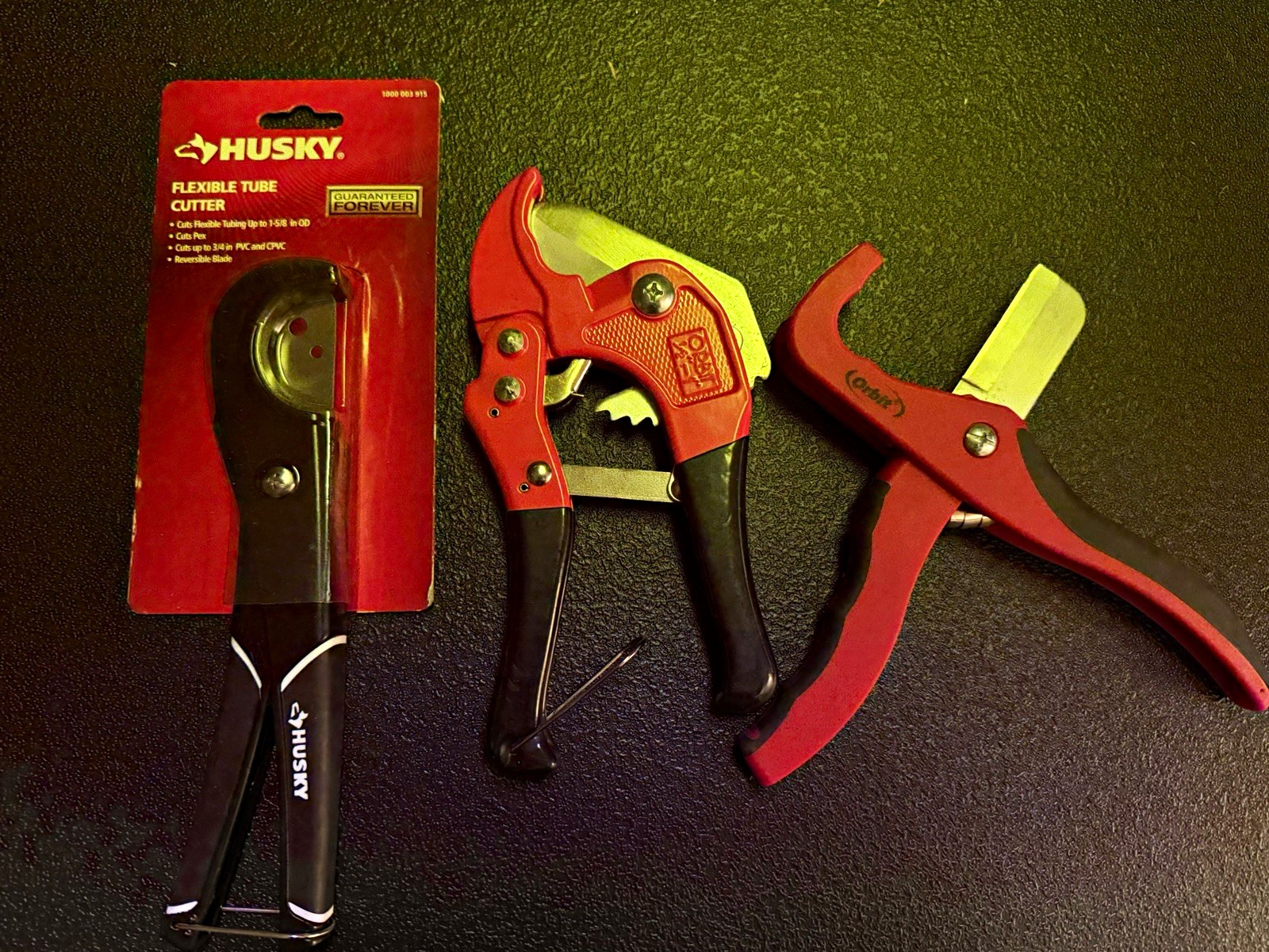 3-Piece Plumbing Pipe & Tubing Cutter Lot – Husky & Oatey PVC PEX Tools