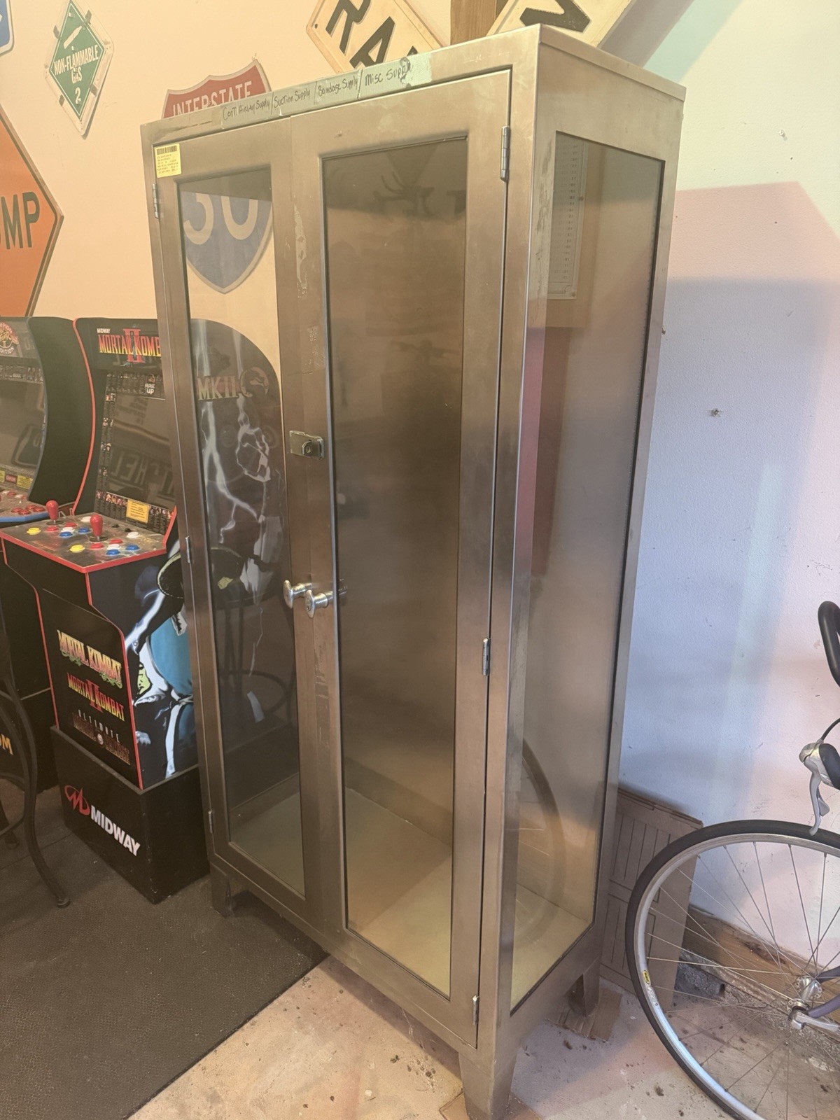 Vintage Mid-Century Hospital /Medical Cabinet - Steel and Glass Vintage Mid-Century Hospital /Medical Cabinet - Steel and Glass