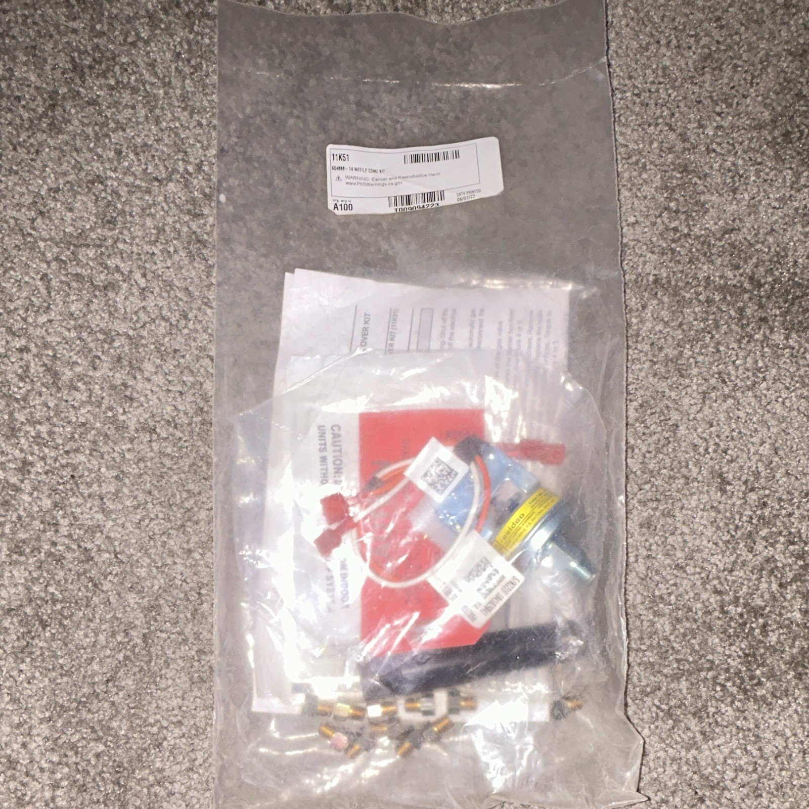 Lennox 11K51 604888-14 NAT/LP Gas Conversion Kit -Sealed OEM Parts- Lennox 11K51 604888-14 NAT/LP Gas Conversion Kit -Sealed OEM Parts-