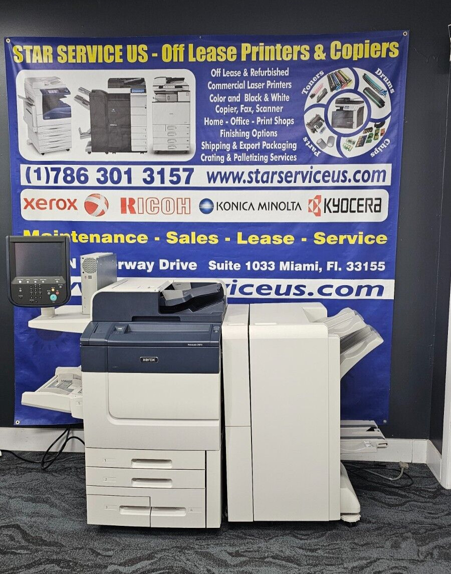 Xerox PrimeLink C9070 Color Printer 70 PPM Fiery, Booklet Maker Finisher Xerox PrimeLink C9070 Color Printer 70 PPM Fiery, Booklet Maker Finisher