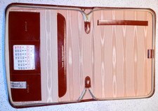 VTG 1950's Rosston Document Brown Leather Zip Around Travel Portfolio Organizer picture