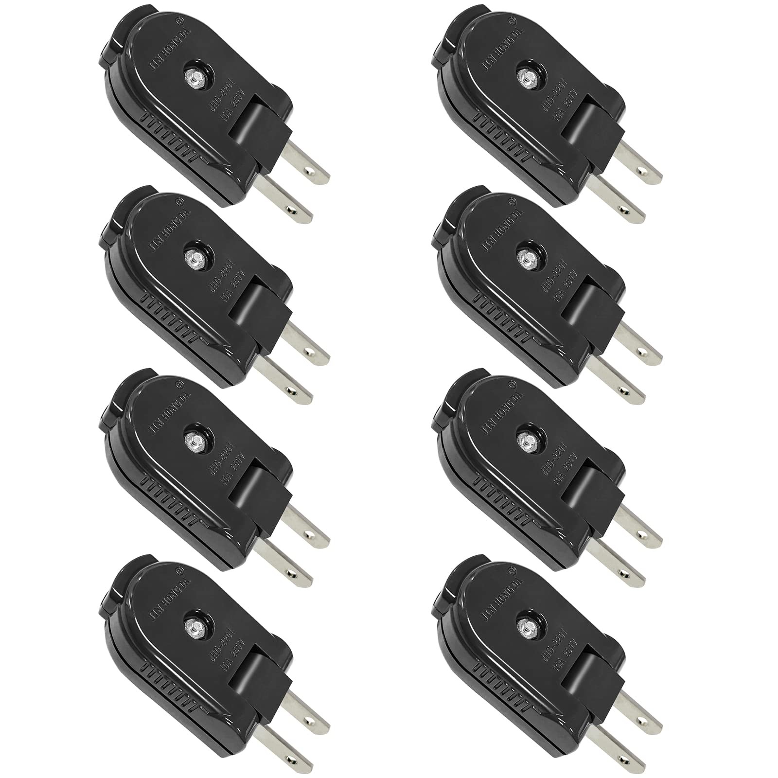 Extension Cord Male Power Plug, 2 Prong, 125V/10A, Non-Grounding, Ideal for S...