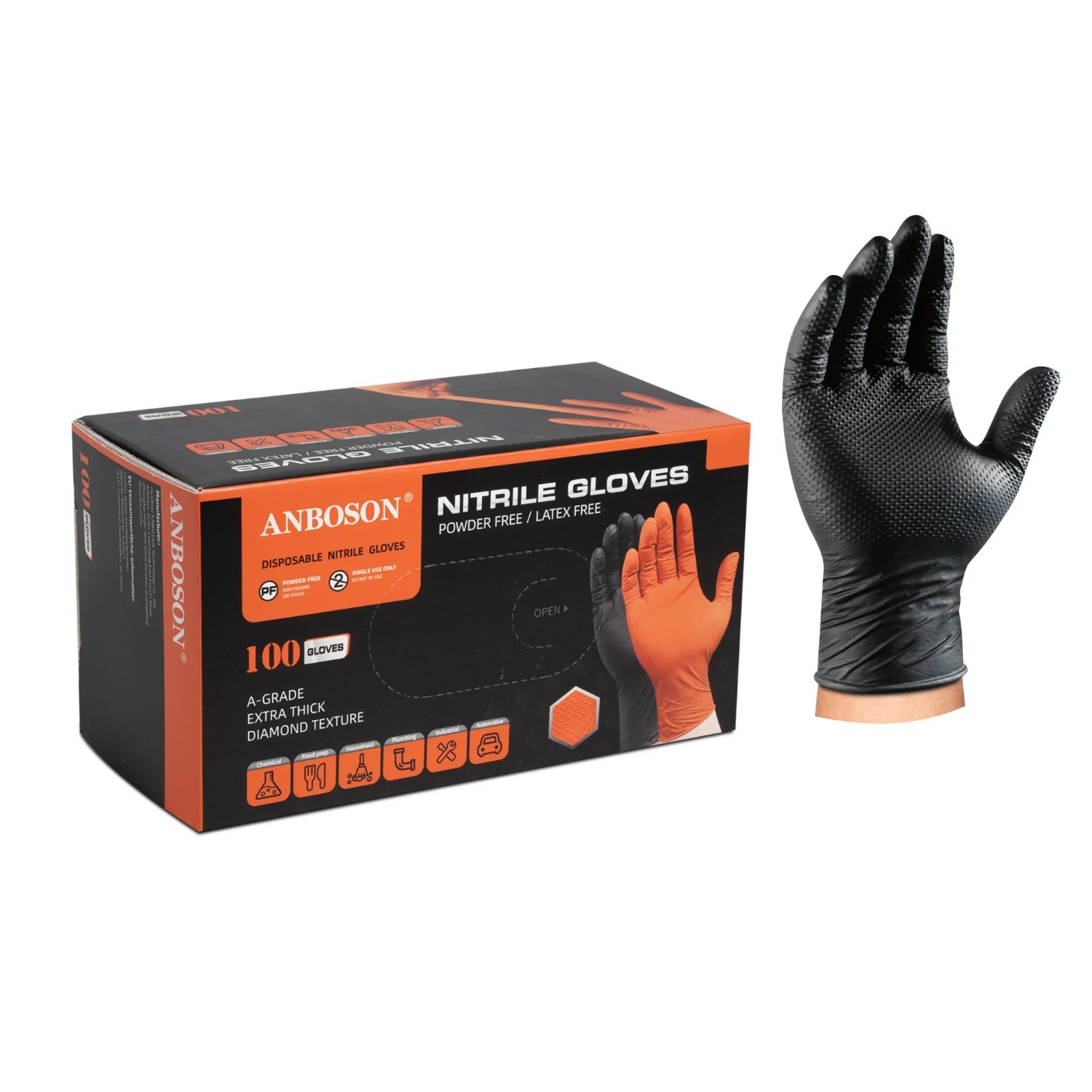 10 Mil Nitrile Gloves 100 Count Heavy Duty Diamond Grip Mechanic Auto Repair 10 Mil Nitrile Gloves 100 Count Heavy Duty Diamond Grip Mechanic Auto Repair
