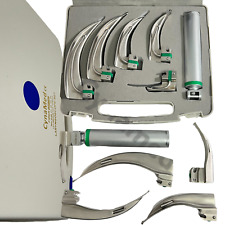 NEW Orignal FIBER OPTIC Laryngoscope Mac Set of 6 BLADE &HANDLES EMT Anesthes picture