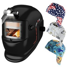 Solar-Powered True Color Auto-Darkening Welding Helmet & Welding Cap Set picture