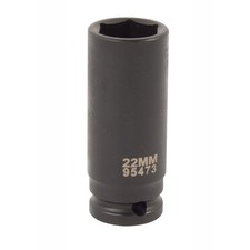 STEELMAN 1/2-Inch Drive x 22mm Deep Well 6-Point Metric Impact Socket, 95473 picture
