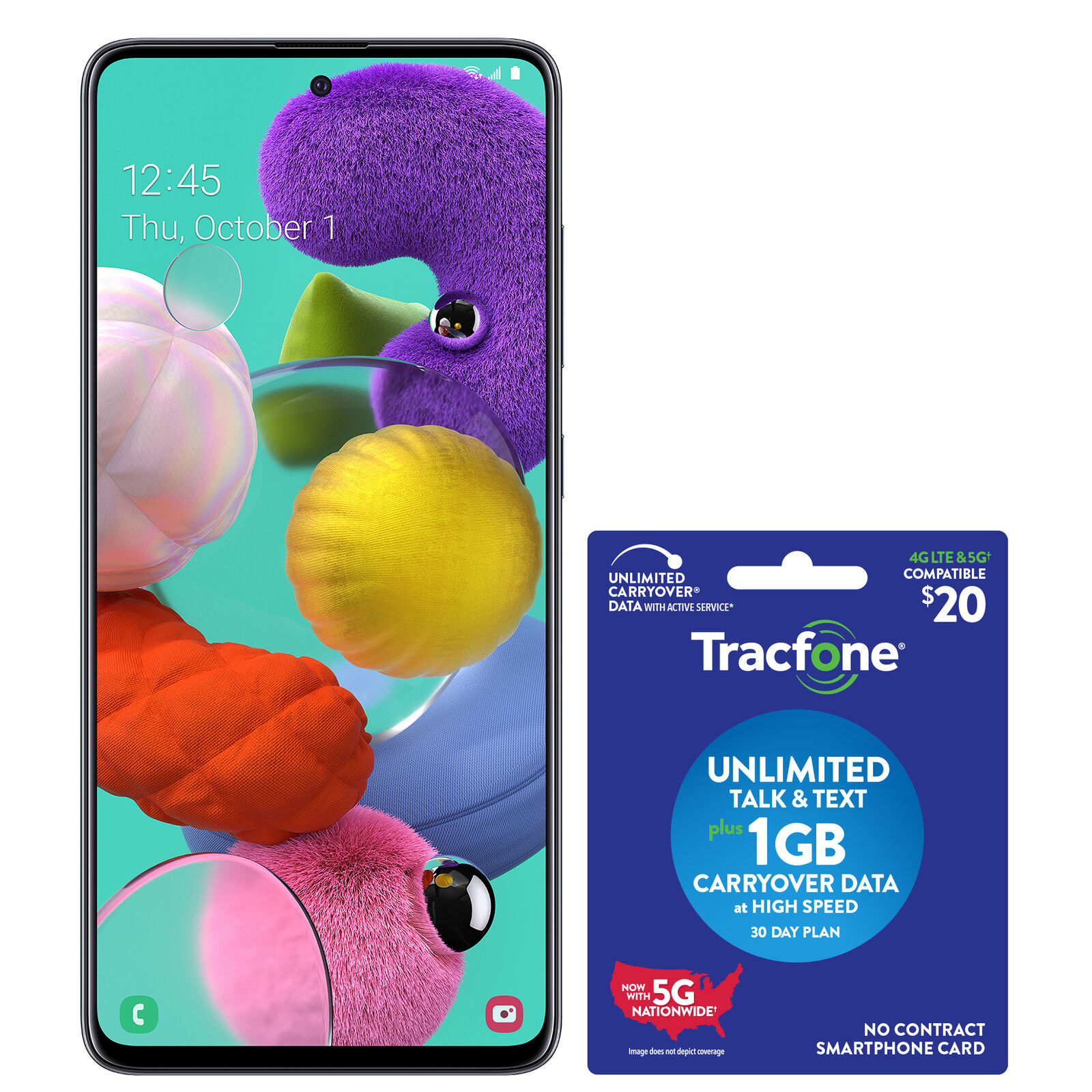 Tracfone Samsung Galaxy A51 + $20 Airtime Card - Excellent Refurbished