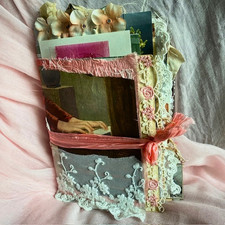 Handmade Vintage Junk Journal Book Scrapbook Layered, 92 Pages, Timeless Romance picture