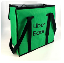 Uber Eats Pizza Bag Catering Delivery Green & Black Backpack Tote - 4 Pizzas picture