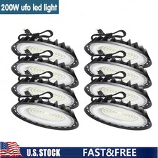 8 Pack 200W UFO Led High Bay Light Shop Industrial Commercial Factory Warehouse picture