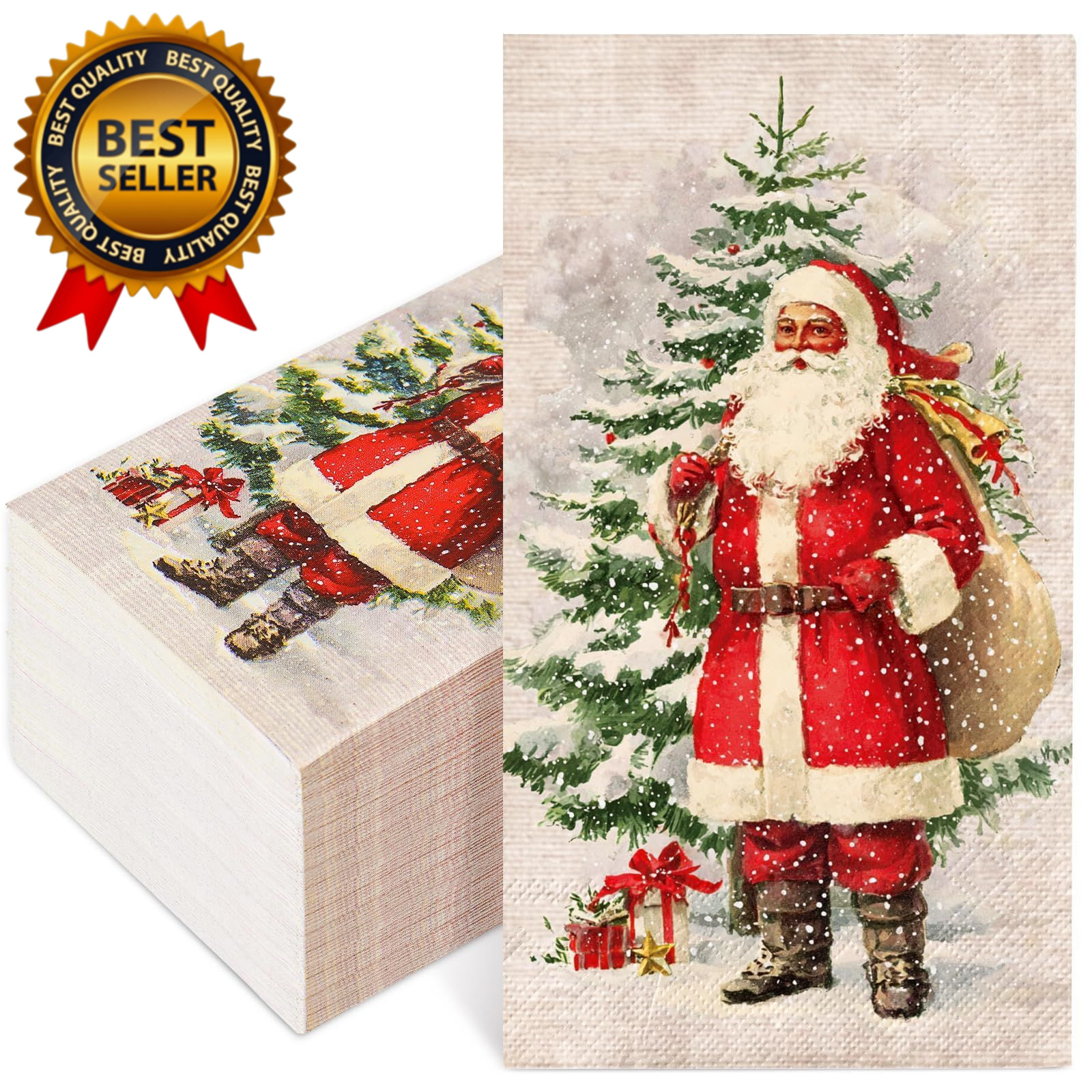 50Pcs Christmas Paper Napkins Vintage Santa Tree Towels Whaline FROM USA 50Pcs Christmas Paper Napkins Vintage Santa Tree Towels Whaline FROM USA