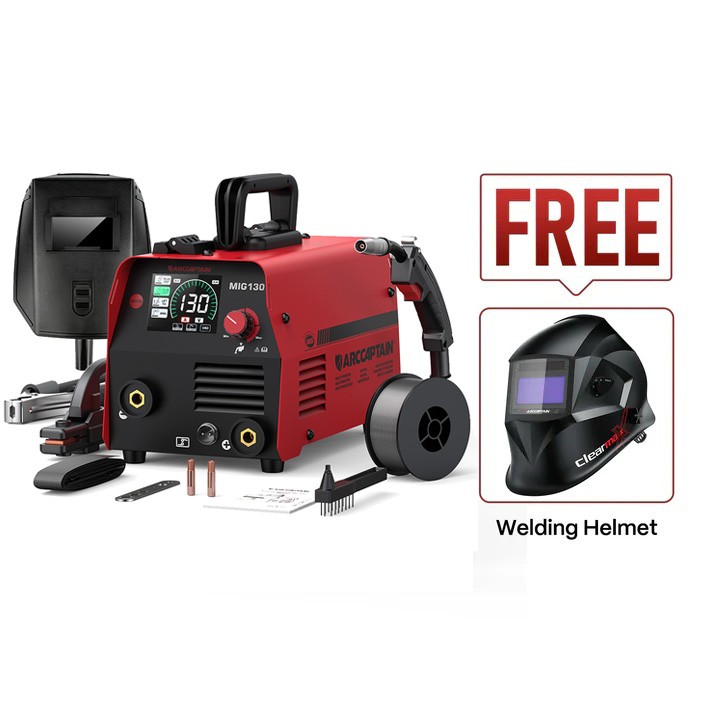 ARCCAPTAIN 130A MIG Welder 3 in 1 Welding Machine Gasless Welder and Free Helmet ARCCAPTAIN 130A MIG Welder 3 in 1 Welding Machine Gasless Welder and Free Helmet