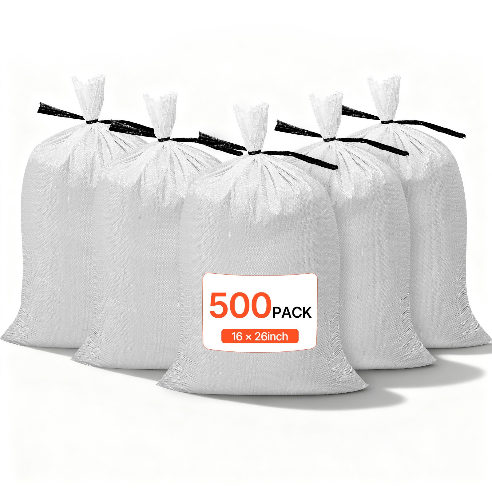 VEVOR Empty Sandbags 500 Packs 16x26 in Heavy Duty Sand Bags 50lb Capacity