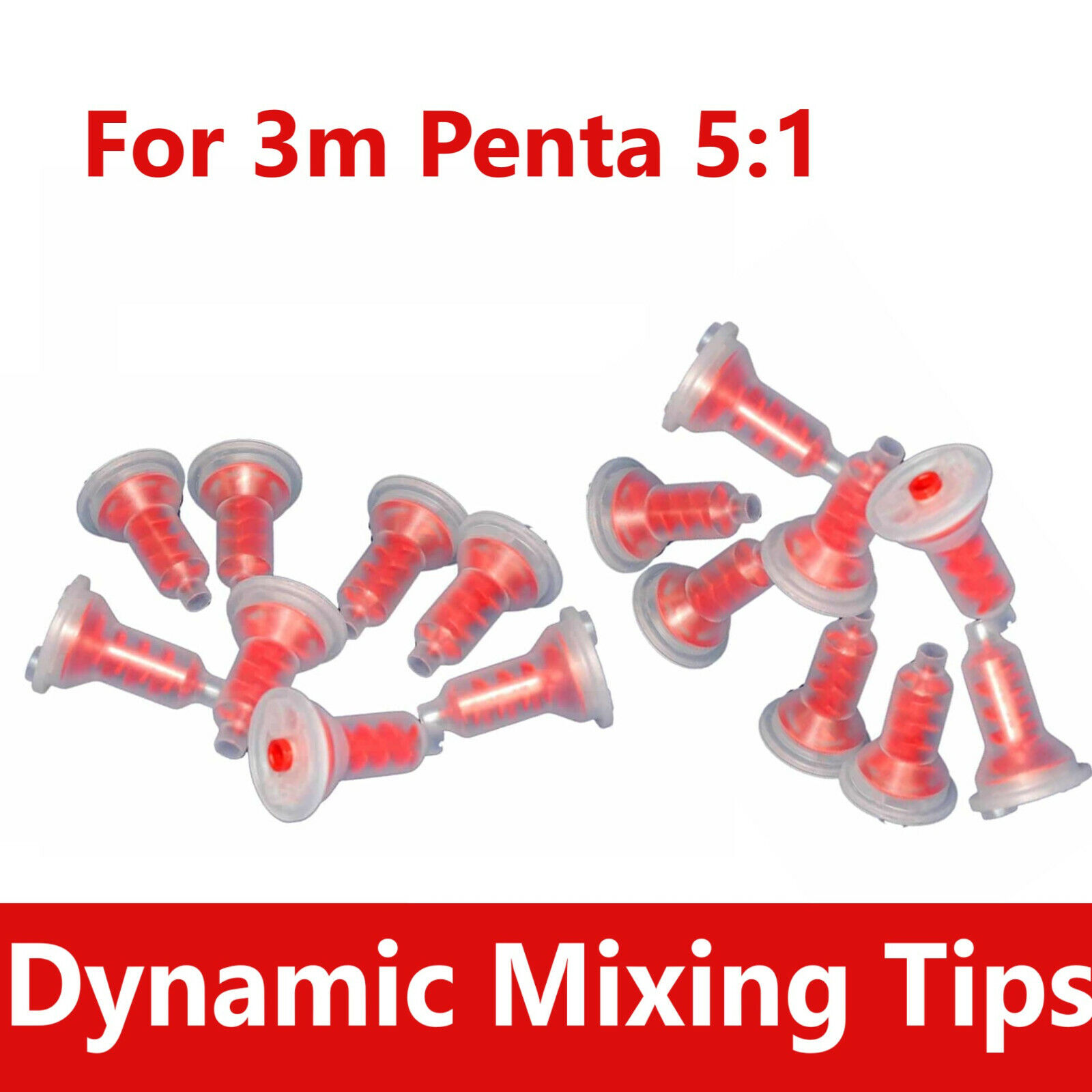 Dental Red iMix Static/Dynamic Mixer Tips Penta 5:1 For 3M Espe Penta, 50/Bg
