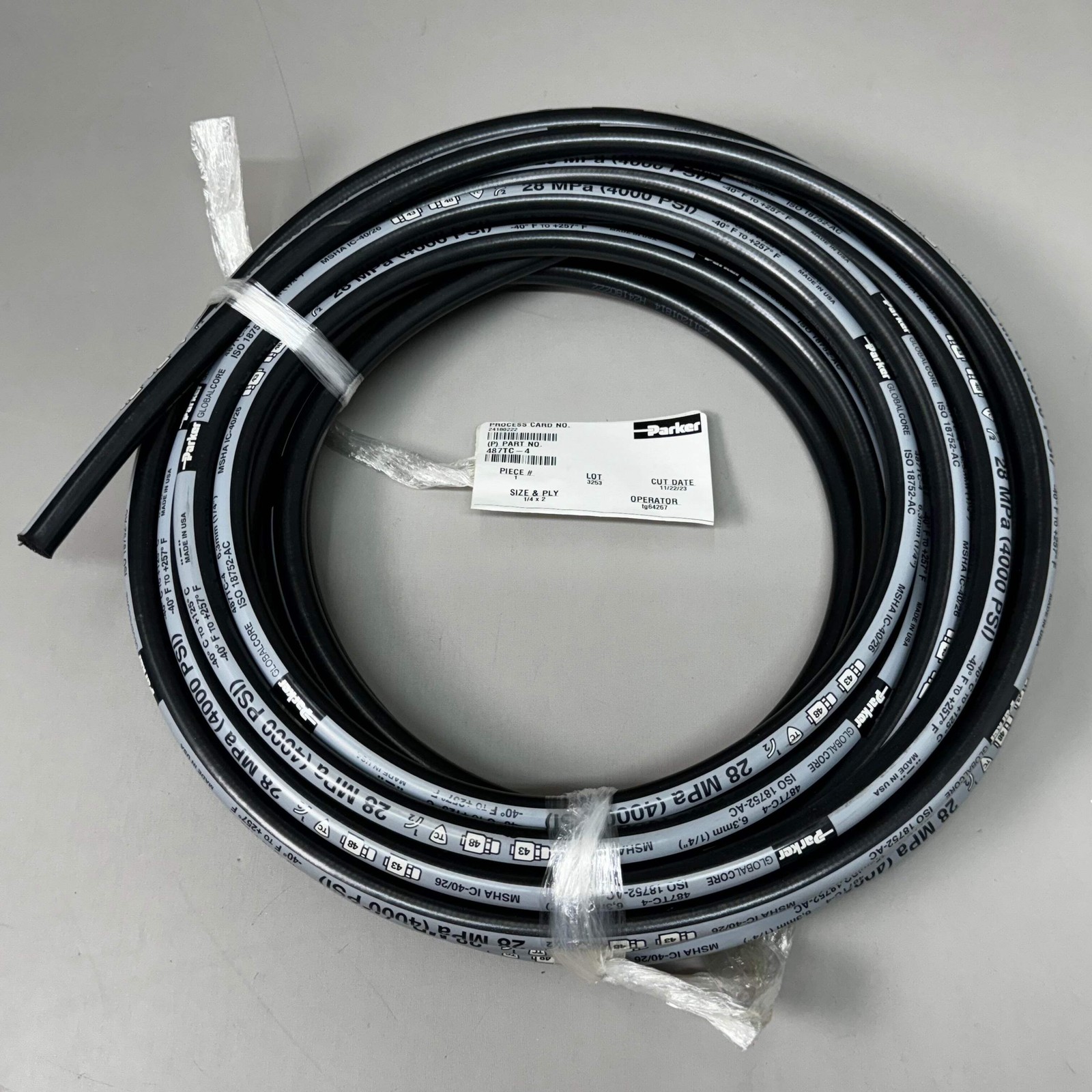 PARKER Global Core Hannifin Hydraulic Hose 1/4